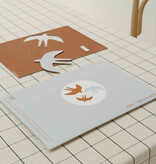 SVERM wall birds - natural | 3 kartonnen muurzwaluwen met aan 2 kanten kleur