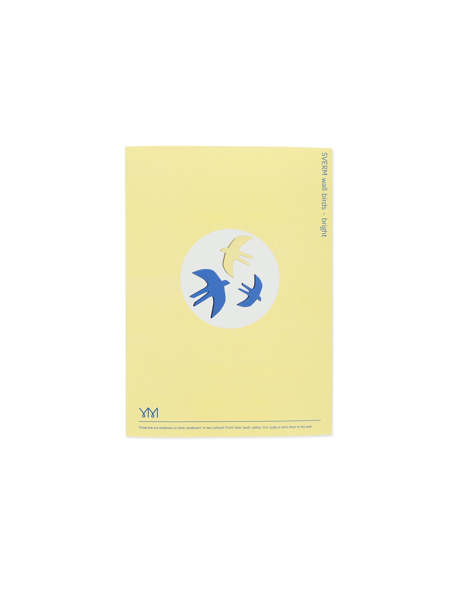 SVERM wall birds - bright | 3 kartonnen muurzwaluwen met aan 2 kanten kleur