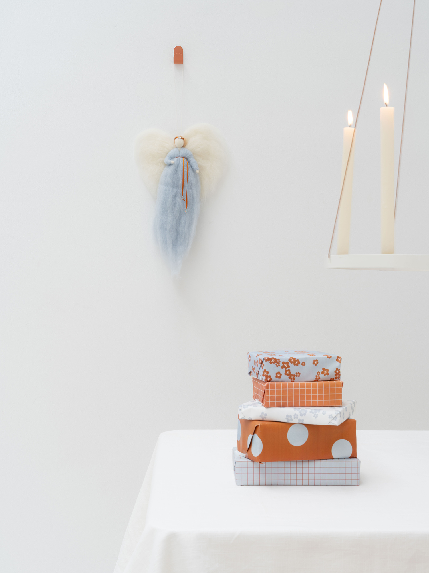 IRINI wool angel - soft blue | handmade wool angel in gift box