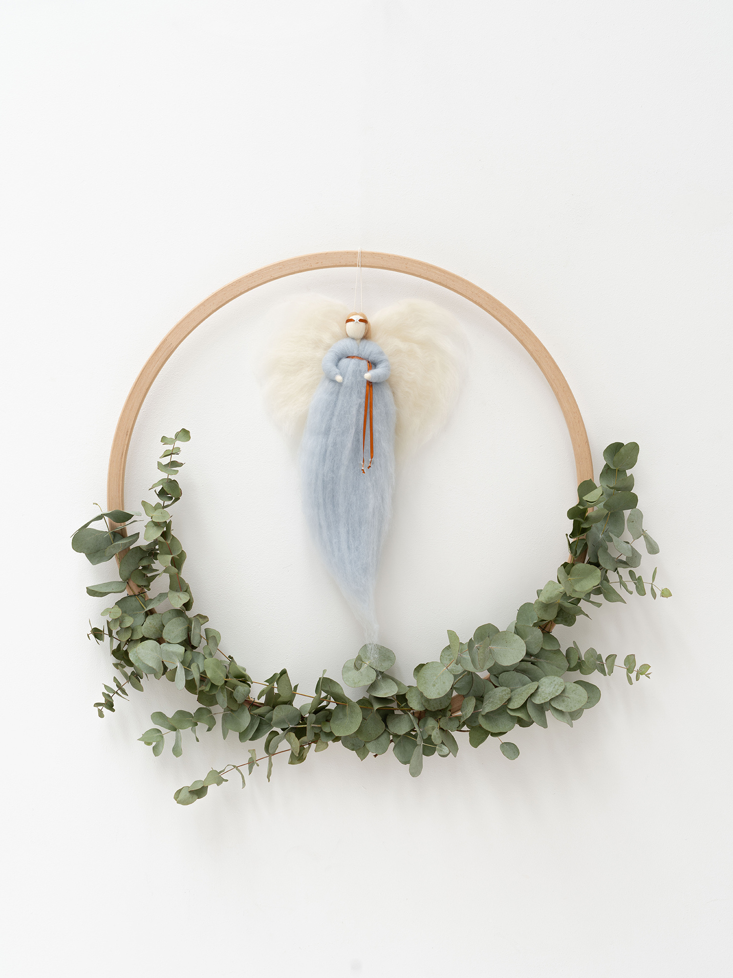 IRINI wool angel - soft blue | handmade wool angel in gift box