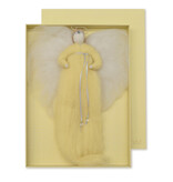 IRINI wool angel - pale yellow | handmade 30 cm merino wool angel in gift box