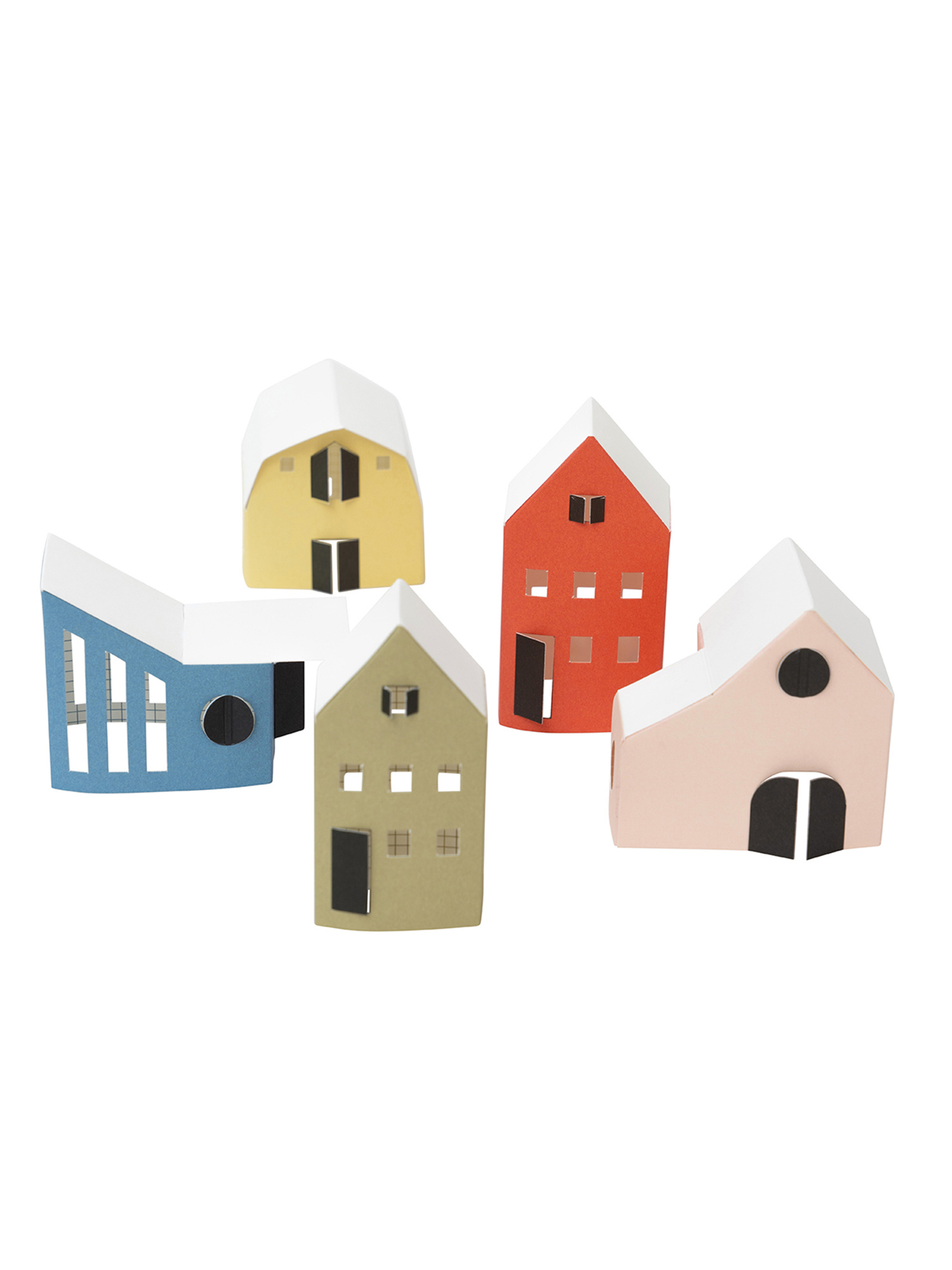 Jurianne Matter NOOK tiny houses  - bright:  5 papieren huisjes in vrolijke kleuren, DIY set