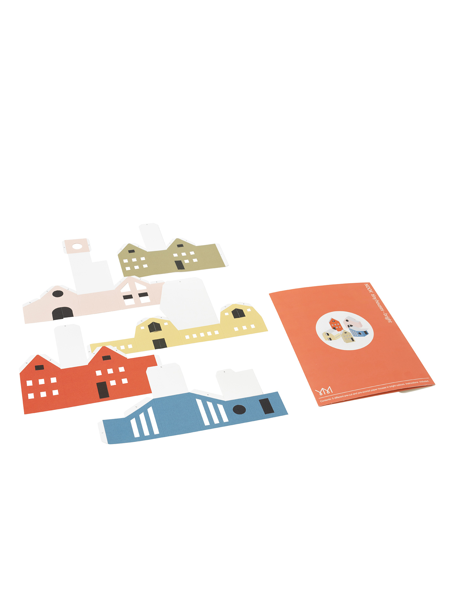 Jurianne Matter NOOK tiny houses  - bright:  5 papieren huisjes in vrolijke kleuren, DIY set