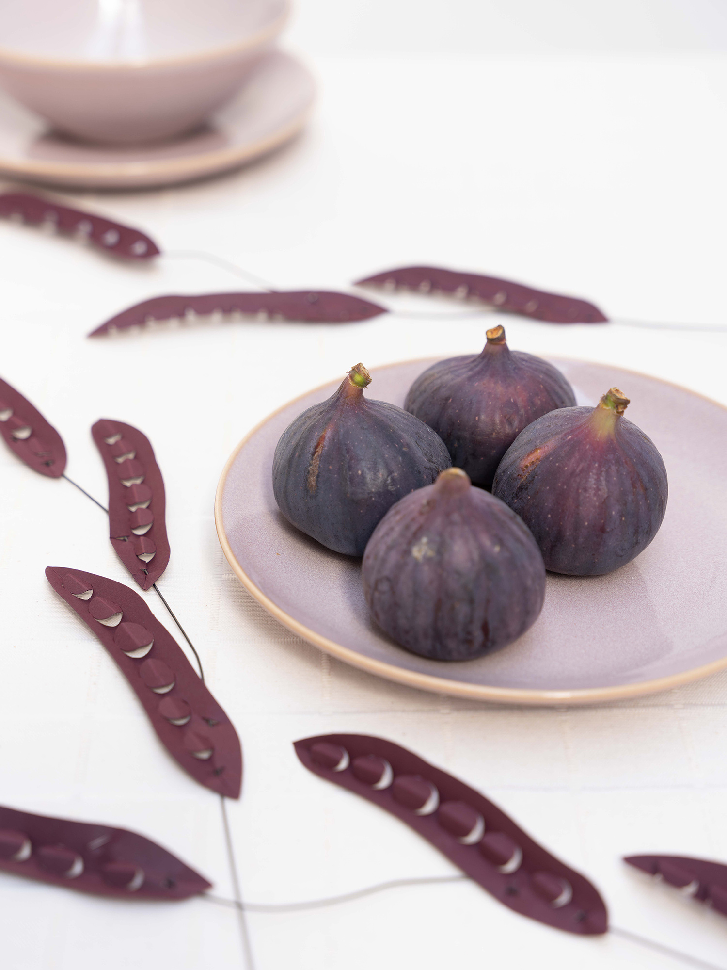 DIY set met 8 bordeauxrode papieren bloemen