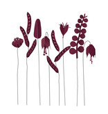 DIY kit with 8 burgundy paper flowers