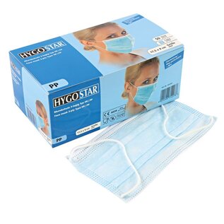 Hygostar 3-laags mondmaskers type IIR met elastiek