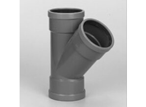 Pvc Verloop T-stuk 45graden 3x manchet