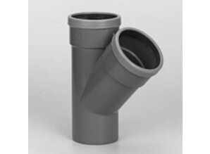 Pvc T-stuk 45graden 2x manchet 1x spie