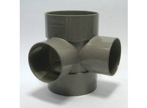 Pvc dubbel T-stuk haaks mof / mof