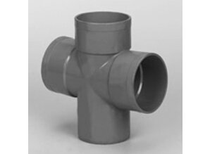 Pvc dubbel T-stuk 88graden mof / spie