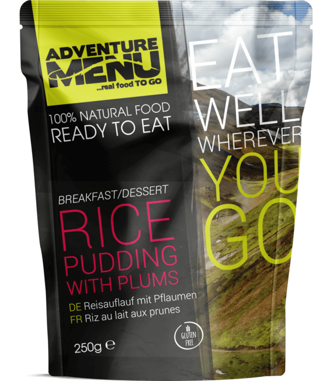Adventure Menu Rice pudding with plums