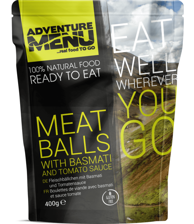Adventure Menu Meatballs with basmati and tomato sauce