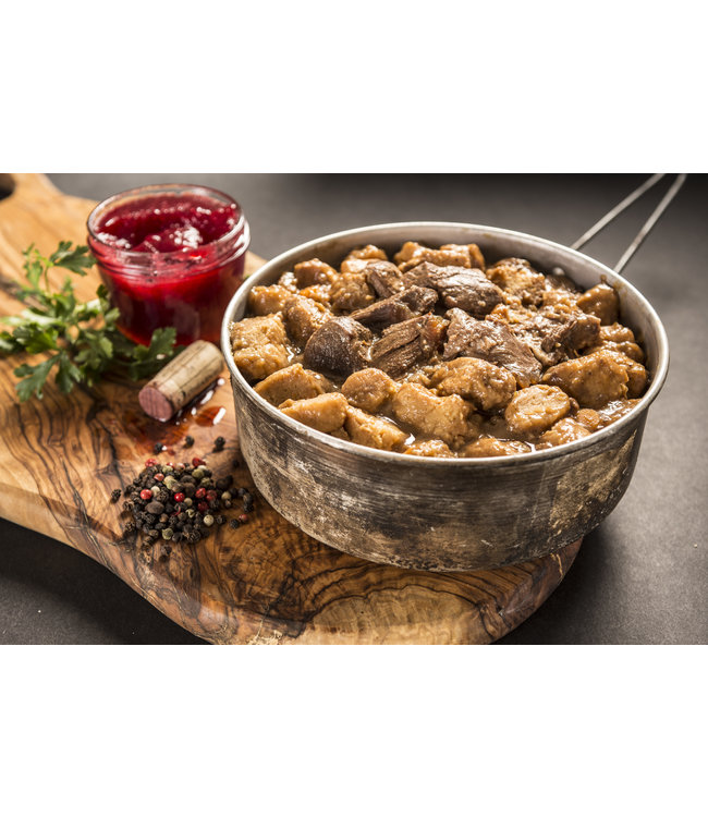 Adventure Menu Venison ragout with dumplings