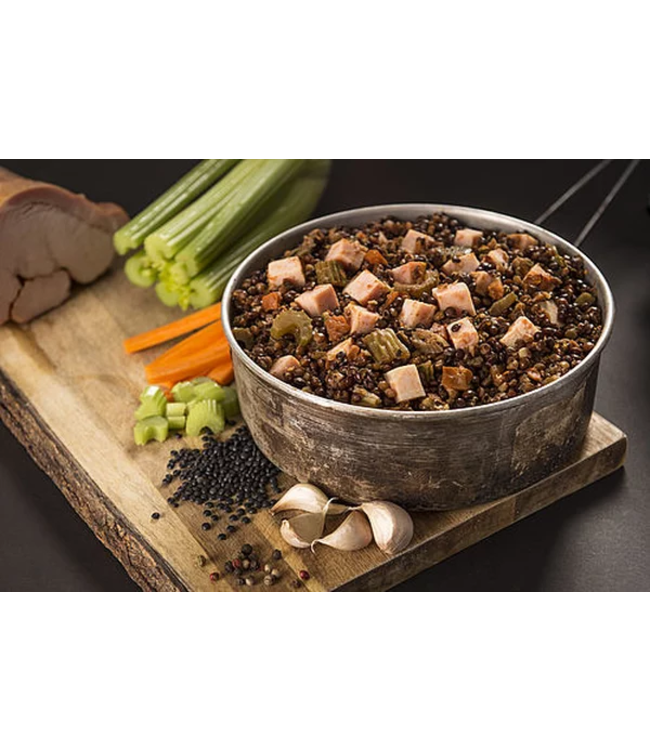 Adventure Menu  Farmer ham  with lentil ragout