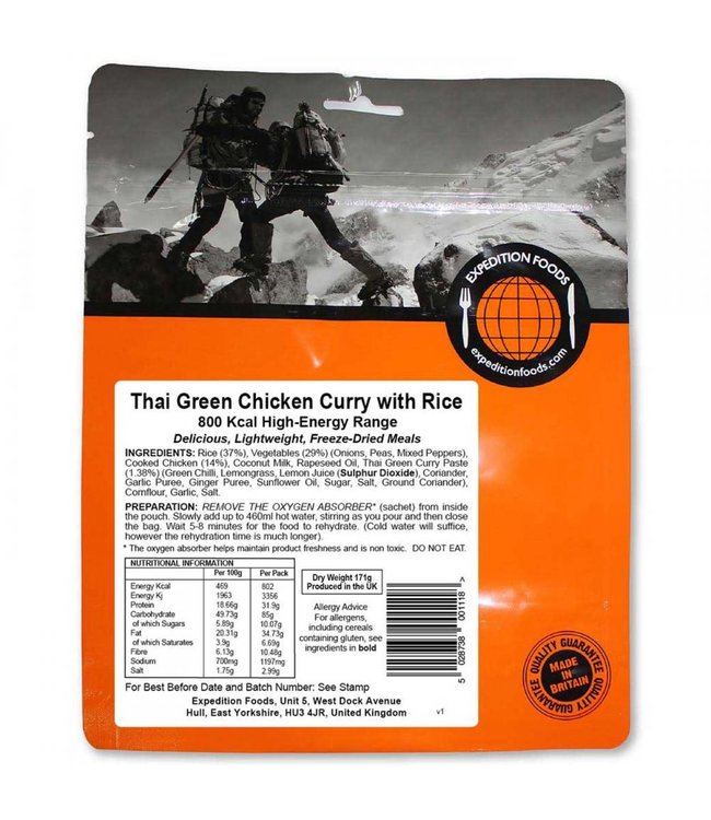 Expedition Foods Thai Green Chicken Curry with Rice