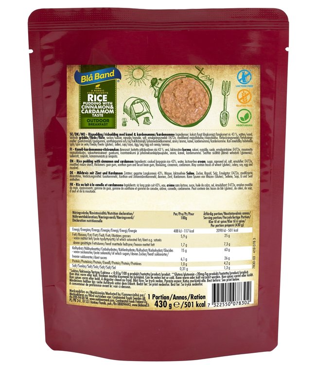 Bla Band Rice pudding with cinnamon & cardamom