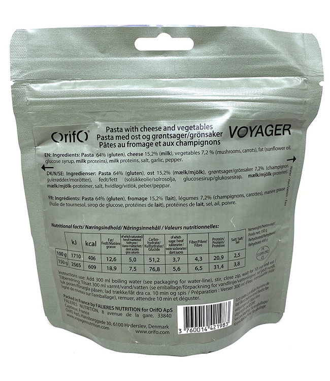 Orifo Pasta with Cheese and Vegetables