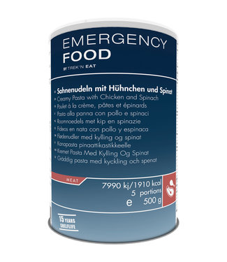 Emergency Food Cremige Nudeln mit Huhn und Spinat