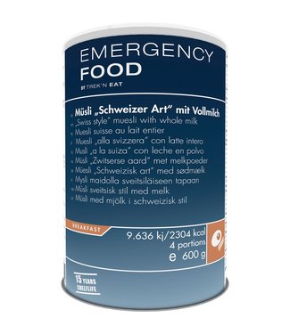 Emergency Food Muesli suisse avec du lait