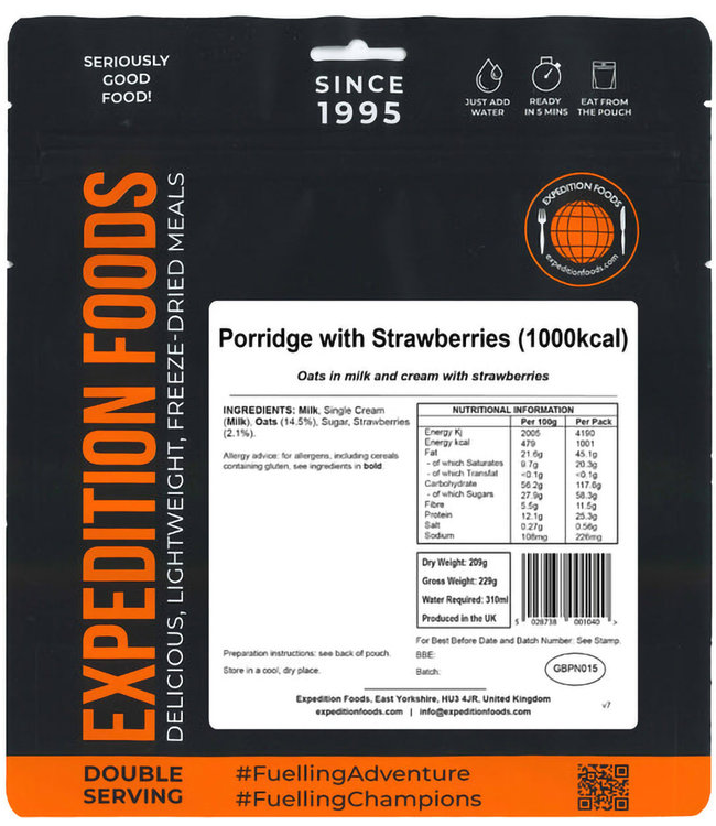 Expedition Foods Porridge with Strawberries