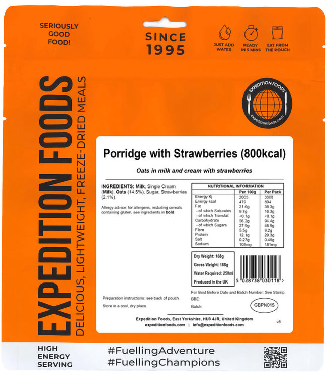 Expedition Foods Porridge with Strawberries