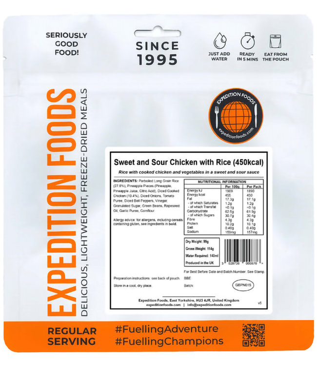 Expedition Foods Sweet and Sour Chicken with Rice