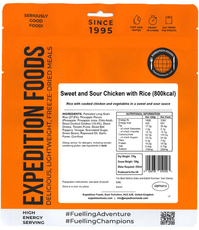 Expedition Foods Sweet and Sour Chicken with Rice