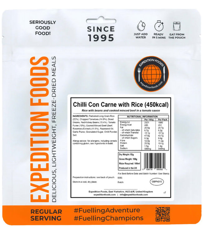 Expedition Foods Chilli con Carne with Rice