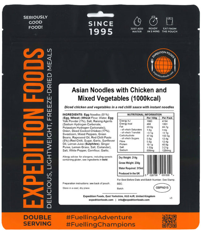 Expedition Foods Asian Noodles with Chicken and Mixed Vegetables