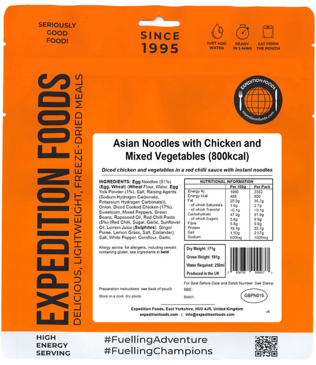 Expedition Foods Asian Noodles with Chicken and Mixed Vegetables