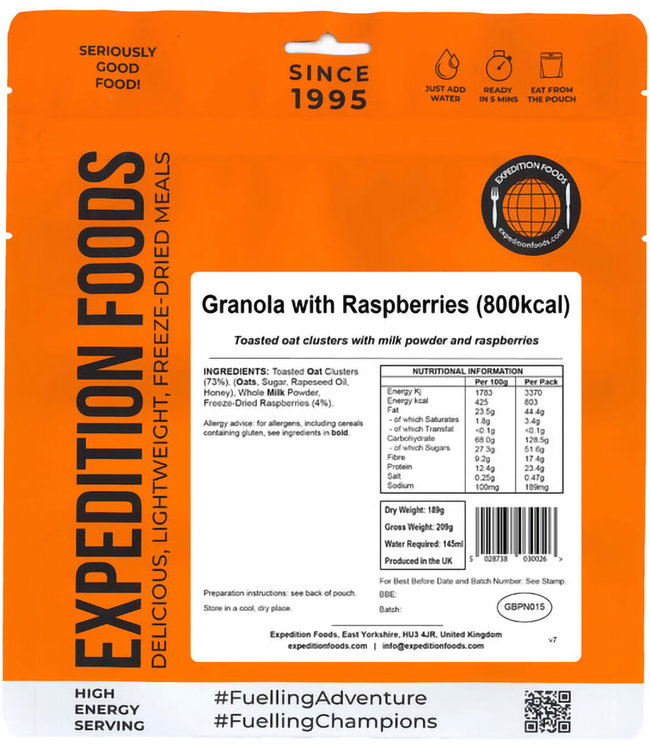 Expedition Foods Granola with Raspberries