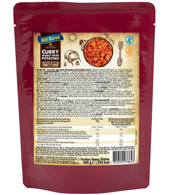 Bla Band Curry wurst with potatoes