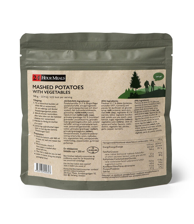 24 Hour Meals Mashed potatoes with vegetables