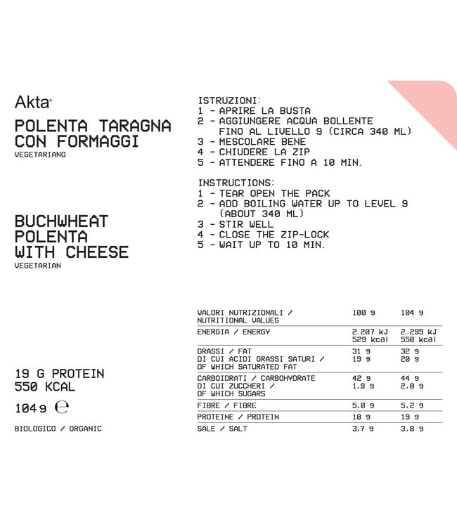 Akta Buckwheat Polenta with Cheese