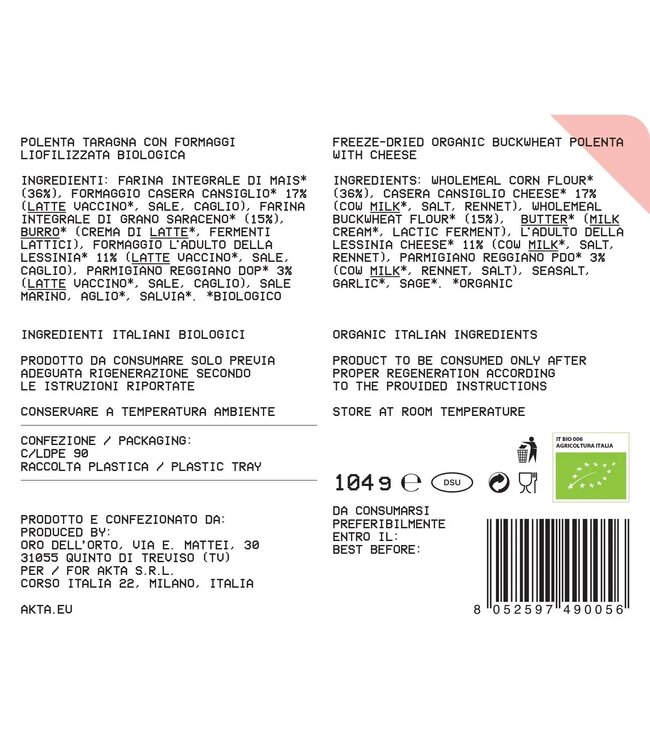 Akta Buckwheat Polenta with Cheese