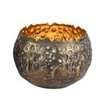 METAL BRONZE & GOLD TEALIGHT HOLDER - SMALL