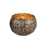 METAL BRONZE & GOLD TEALIGHT HOLDER - SMALL