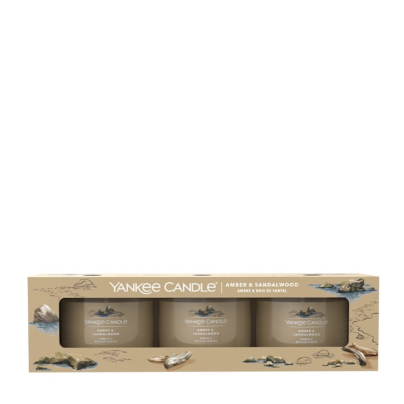 Yankee Candle Amber & Sandalwood Filled Votive 3Pack Beauty & Bobs