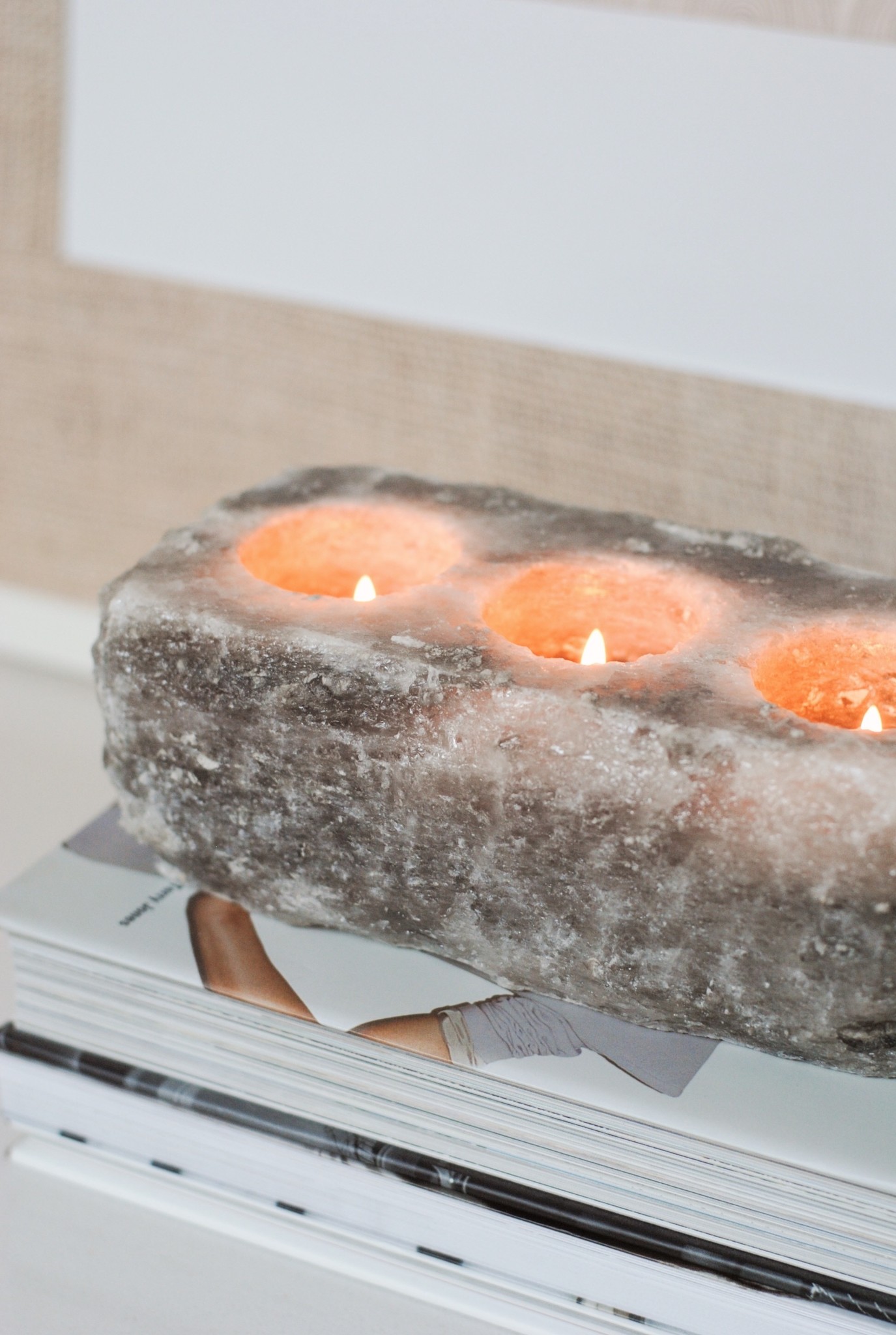 SALT STONE - 3 TEALIGHT HOLDER