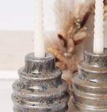 CANDLE HOLDER - ORGANIC GREY