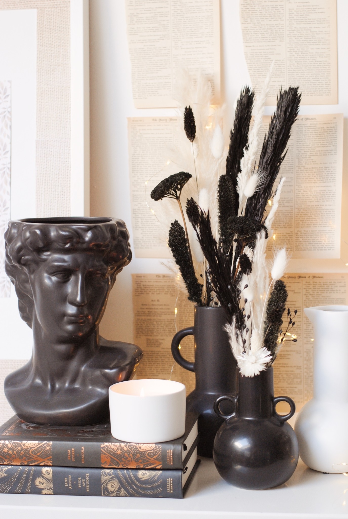 GREEK HEAD VASE/PLANTER - BLACK