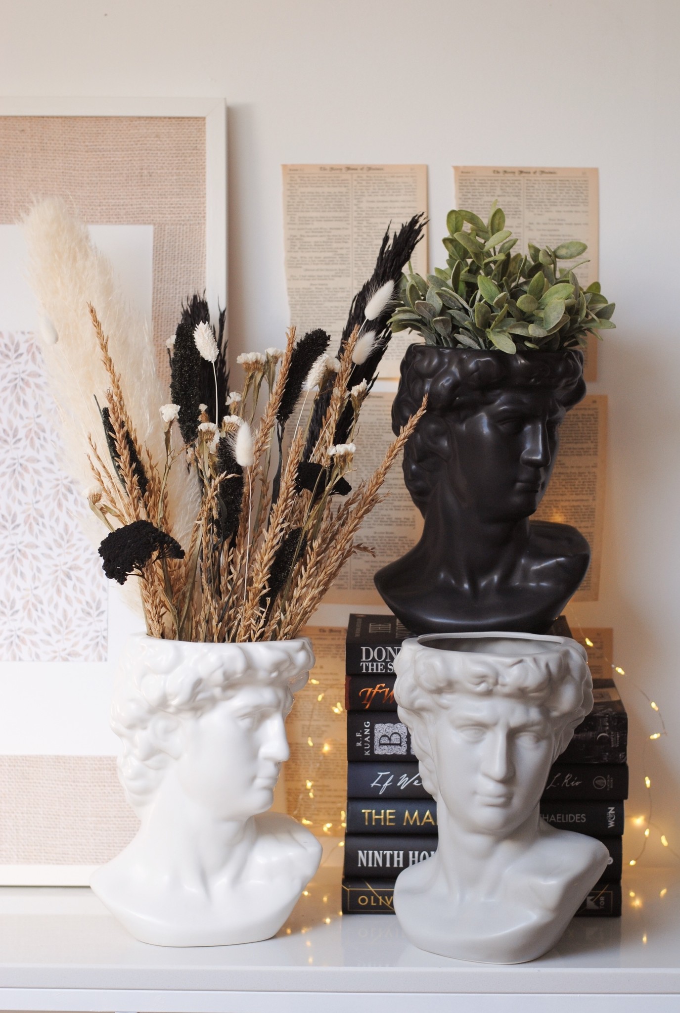 GREEK HEAD VASE/PLANTER - BLACK