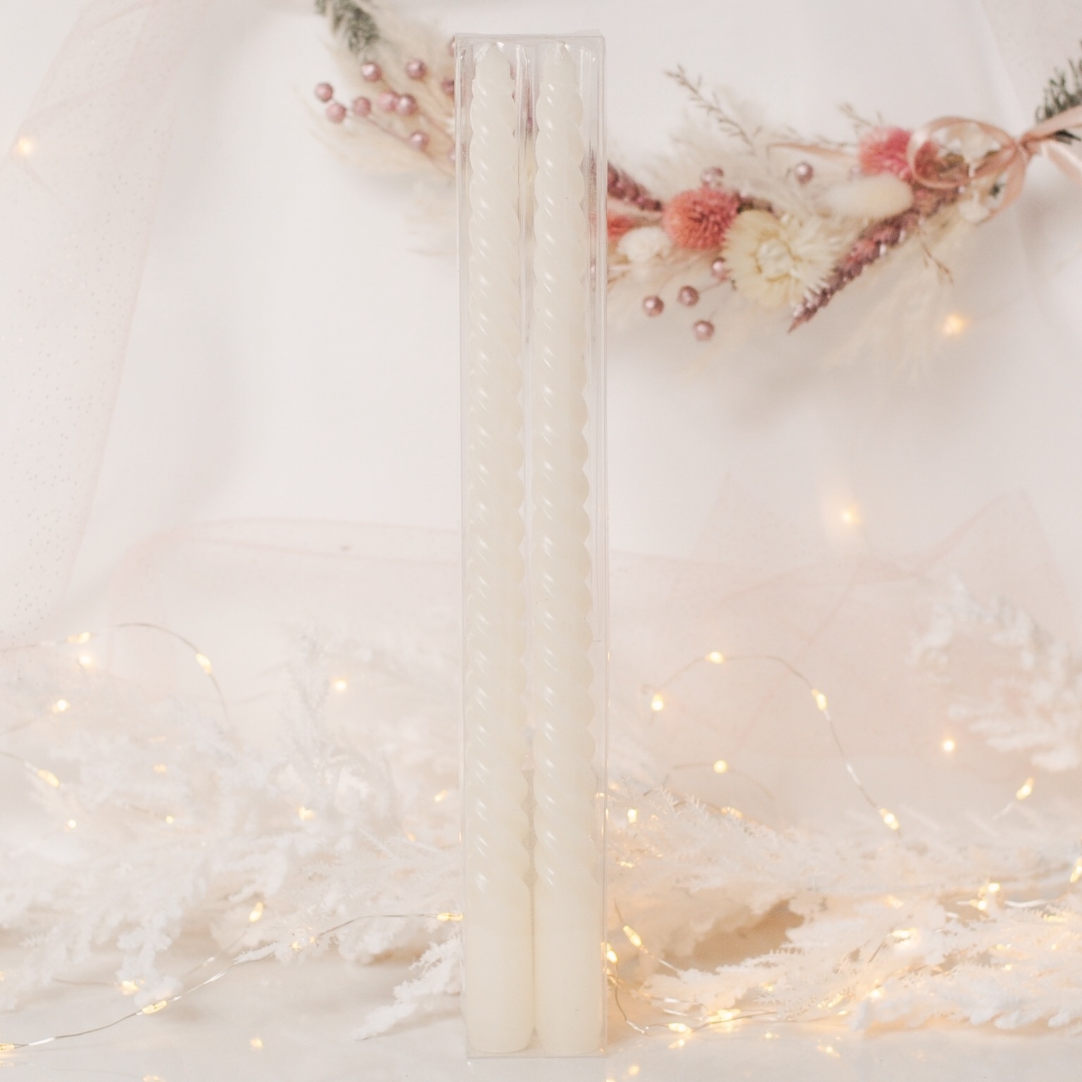 TWISTED DINNER CANDLE - BEIGE (30CM / 2 STUKS)