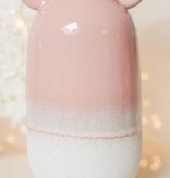 GLAZED OMBRE VASE WITH TEXTURE - PINK
