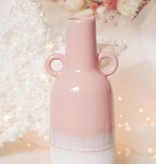 GLAZED OMBRE VASE WITH TEXTURE - PINK