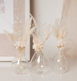 GLASS VASES WITH GOLD RIM