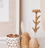 GOLD FLECKED EGGS WITH GREY BUNNY EARS - SET VAN 2