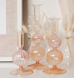 SOFT TONES GLASS CANDLE HOLDER - SMALL