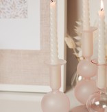 SOFT PINK GLASS CANDLE HOLDER - MEDIUM