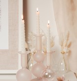 SOFT PINK GLASS CANDLE HOLDER - MEDIUM